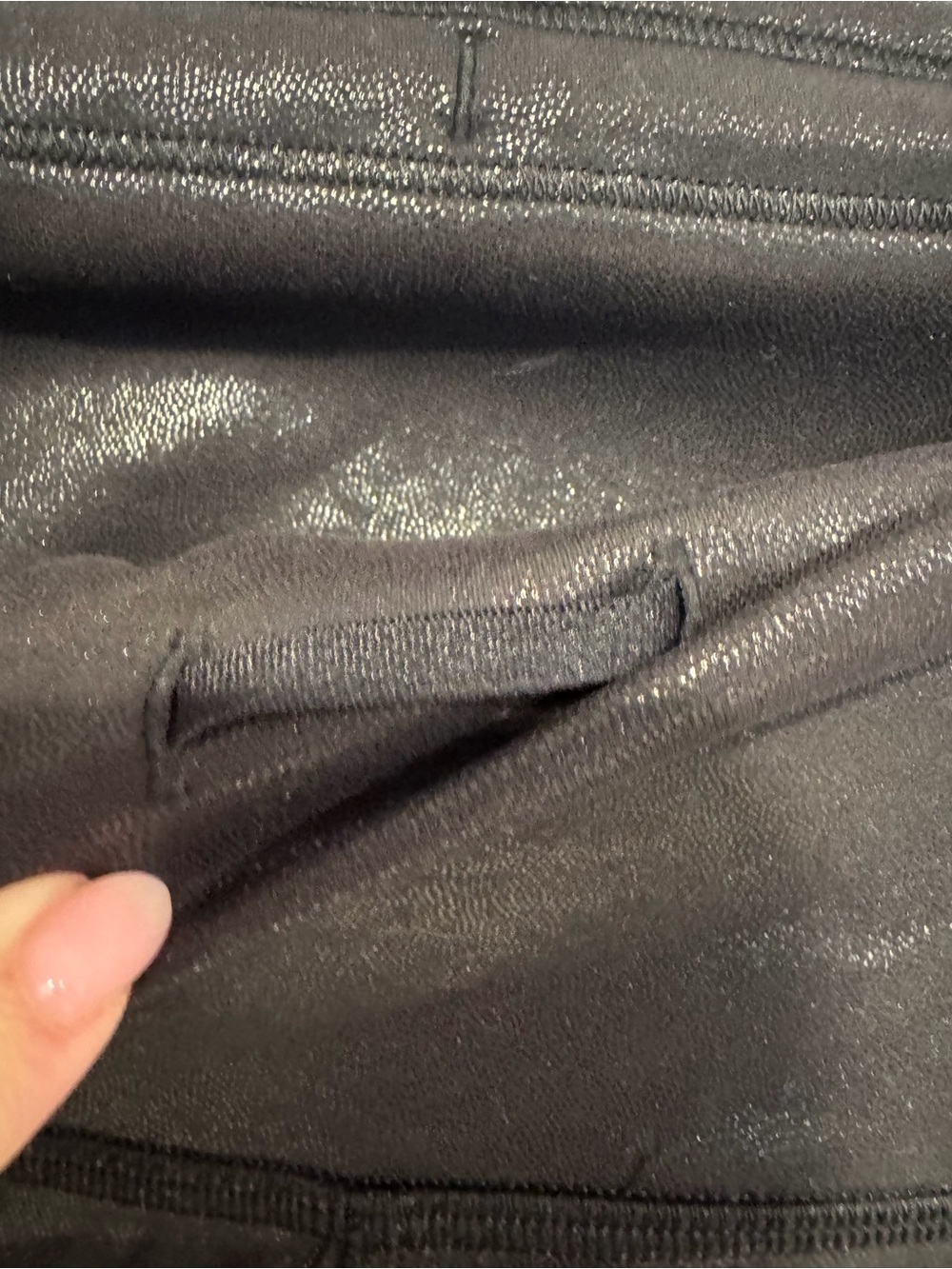 Black Sparkle‎ Lululemon Wunder Train Faux Leather Leggings - Picture 4 of 7